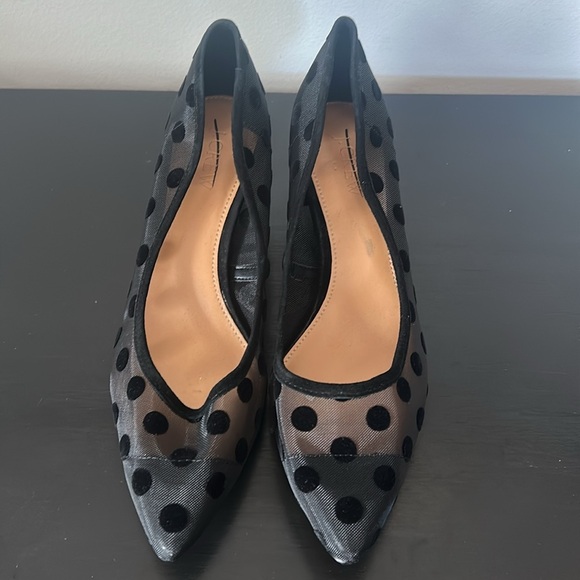 J. Crew Factory Esme mesh polka dot kitten heels shoes BC189 Black - Picture 9 of 12